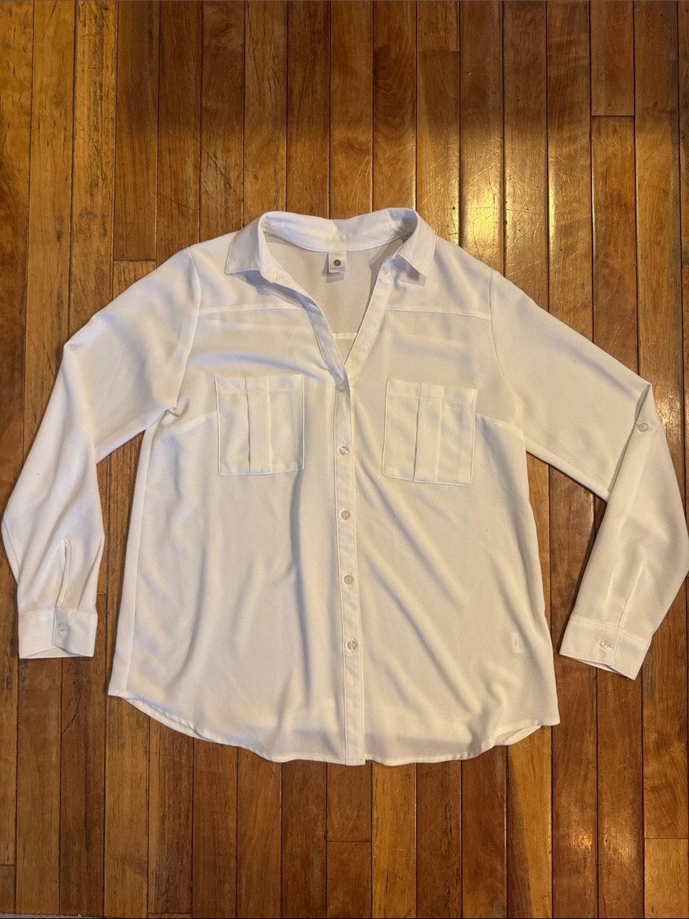 Collard White Button-Front Women’s Shirt
